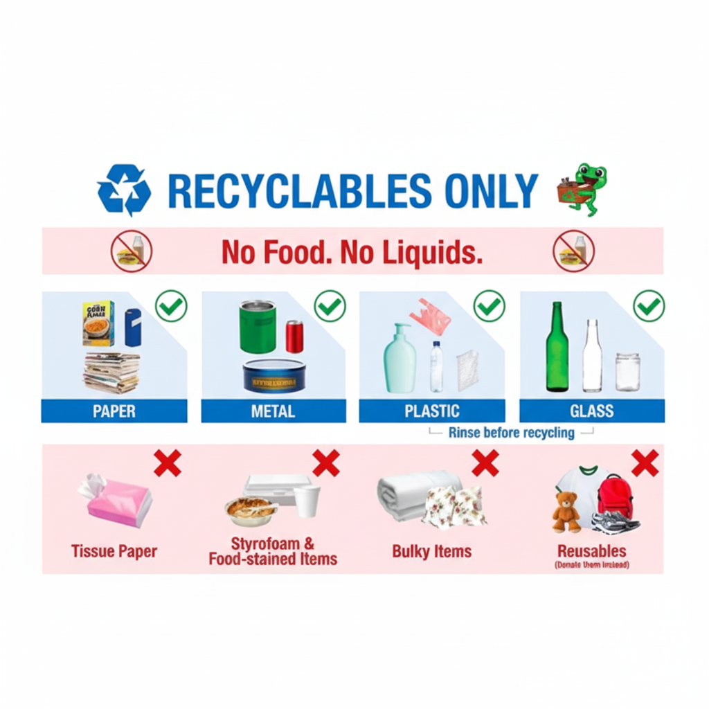 660L recycling bin with Co-Mingle recycling sticker for mixed recyclables