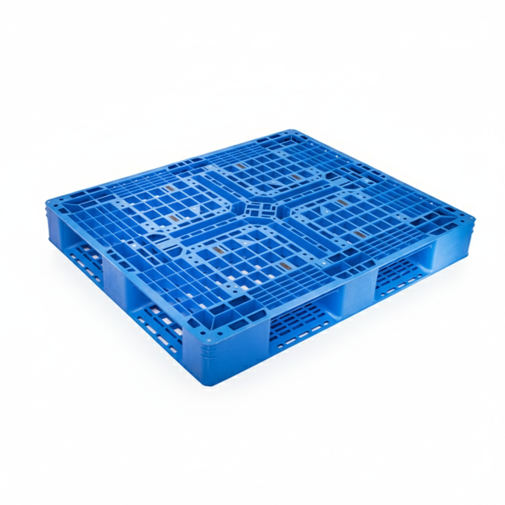 1200 x 1000 x 150mm blue heavy-duty plastic pallet, designed for industrial storage, cargo handling, and warehouse use.
