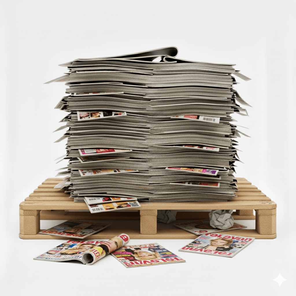 Scrap Magazines (MA) – Paper Recycling Singapore Stack of magazines (MA) prepared for recycling in Singapore