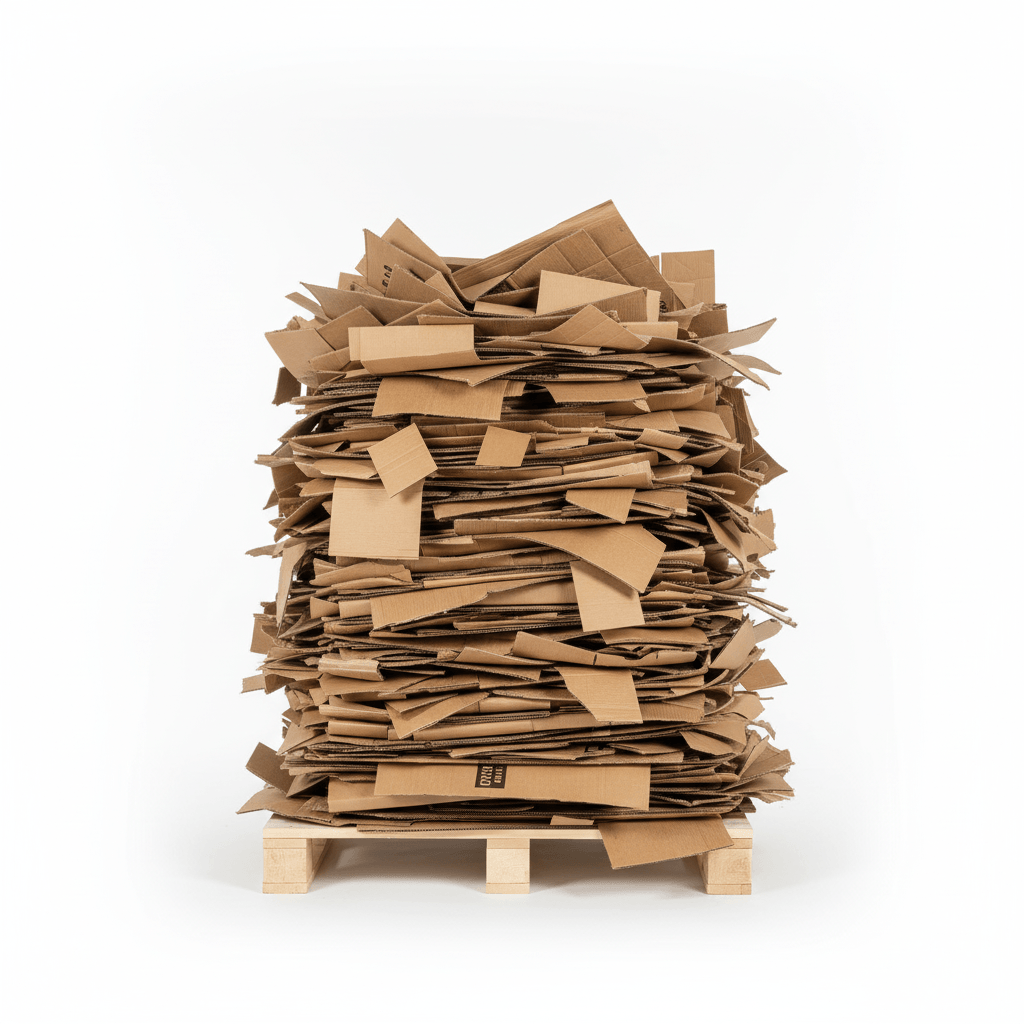 Scrap Old Corrugated Cartons (OCC) – Paper Recycling Singapore Old corrugated cartons (OCC) stacked on a pallet for paper recycling in Singapore