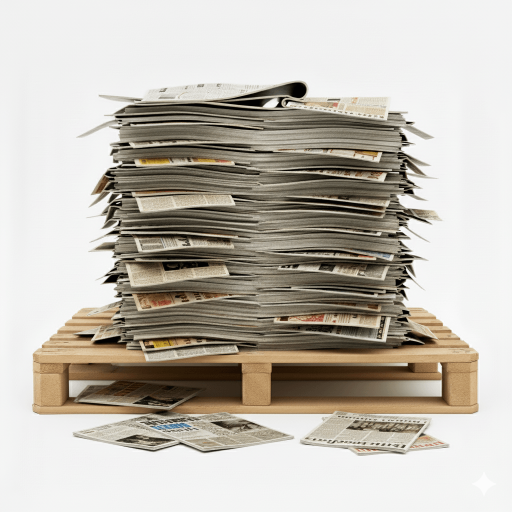 Scrap Old Newspapers (ONP) – Paper Recycling Singapore Stack of old newspapers (ONP) prepared for recycling in Singapore