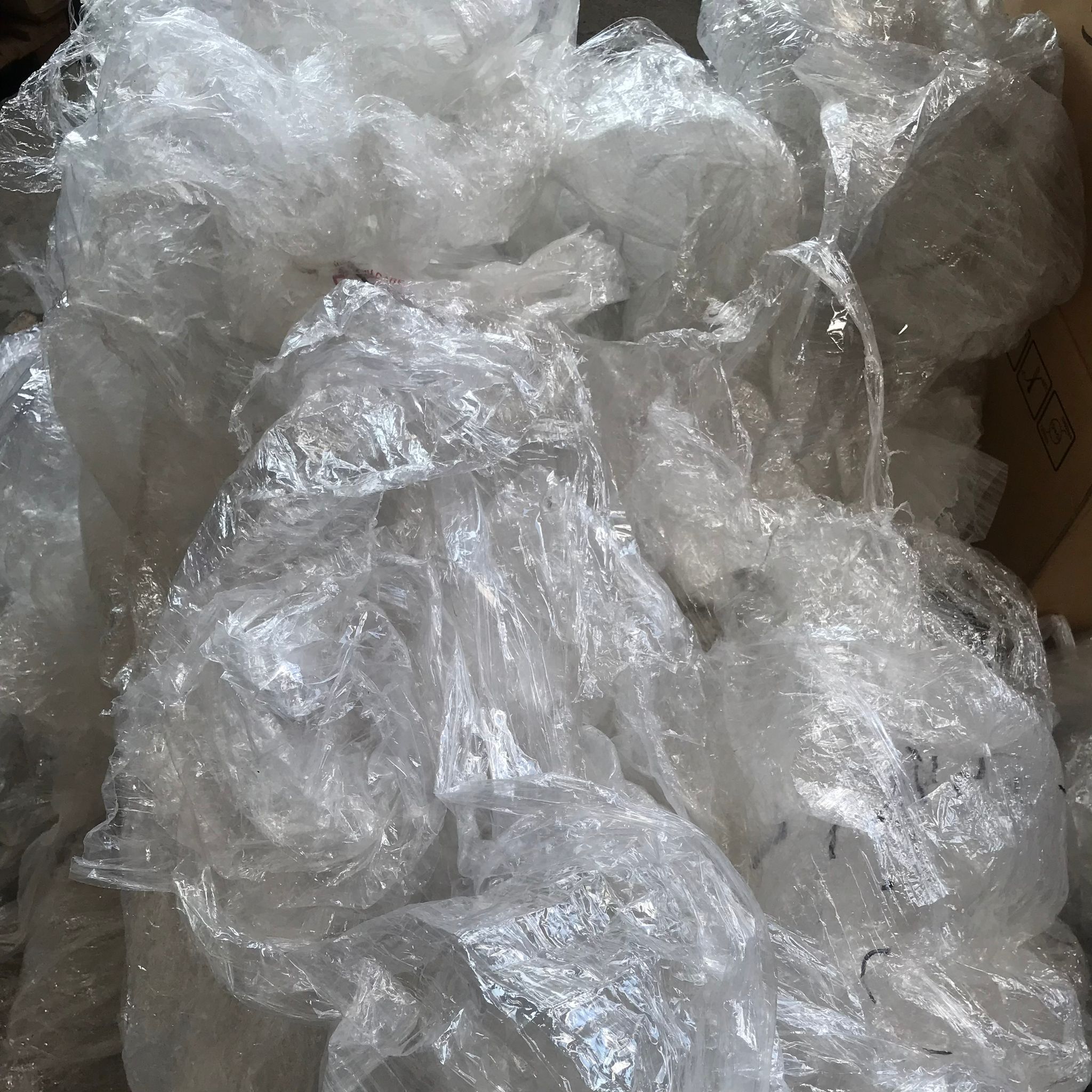 Clean PE film and pallet stretch wrap collected for recycling in Singapore.